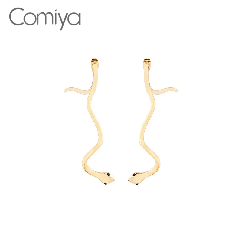 

Comiya Statement Earrings For Women Vintage Accessories Gold Color Snake Pattern Stud Earring Zinc Alloy Pendientes Mujer Moda