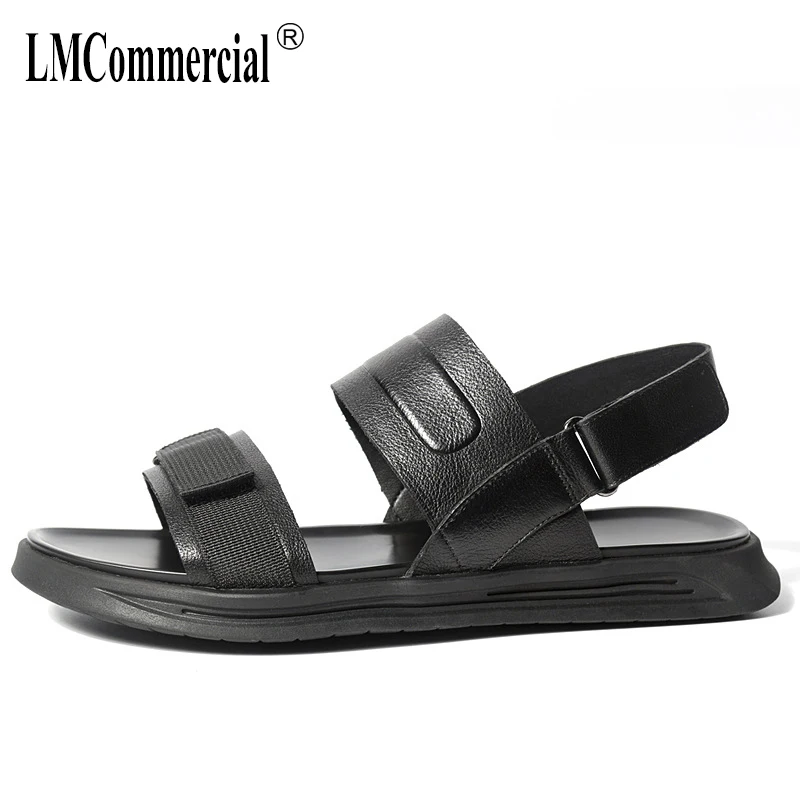 

Genuine Leather mens beach sandals British retro casual Roman shoes men gladiator sandals summer cowhide Slippers Flip Flops