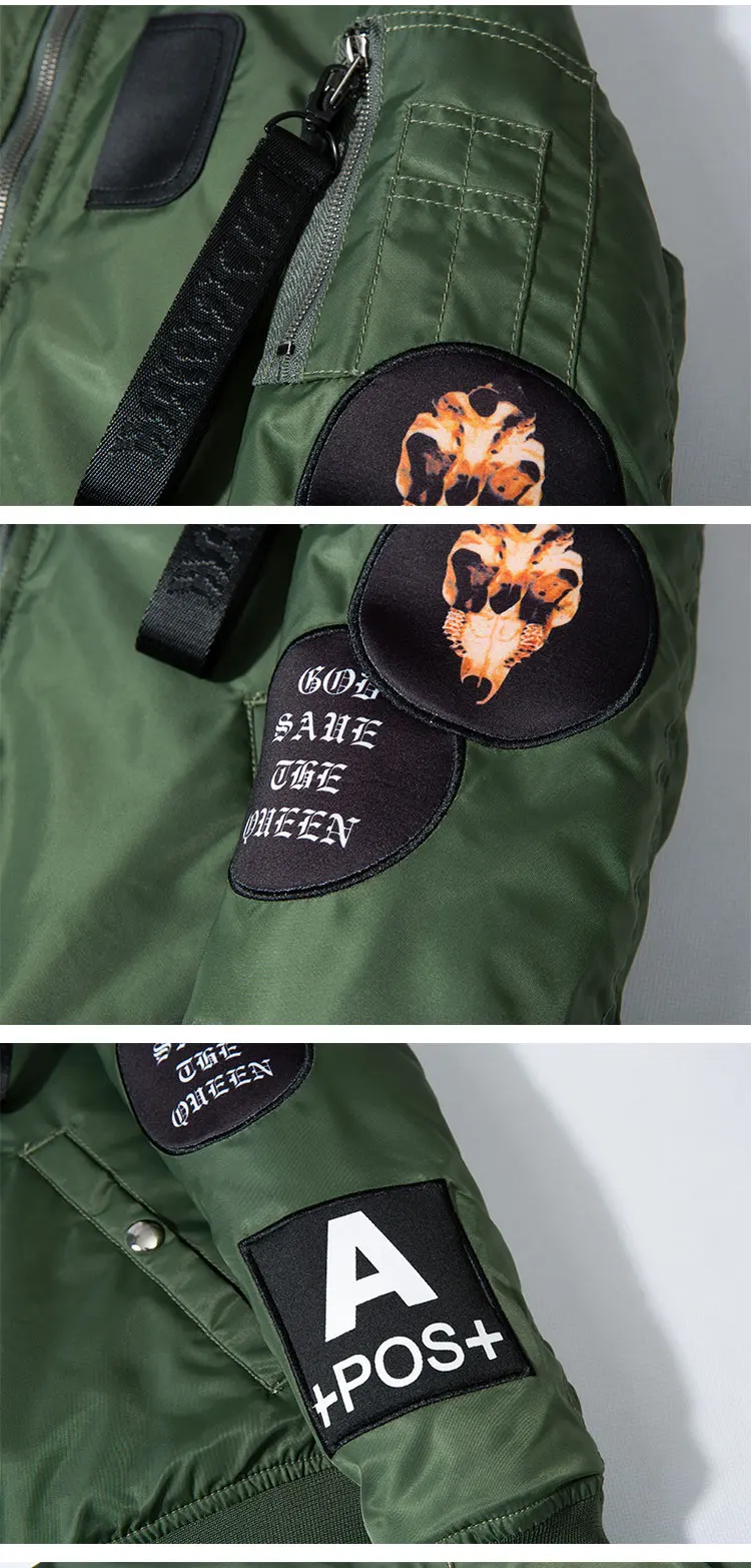 Maxulla Оригинальные куртки-бомберы MA1 куртки на молнии с вышивкой уличная стильная куртка пилота в стиле хип-хоп Мужская Уличная одежда Mla017