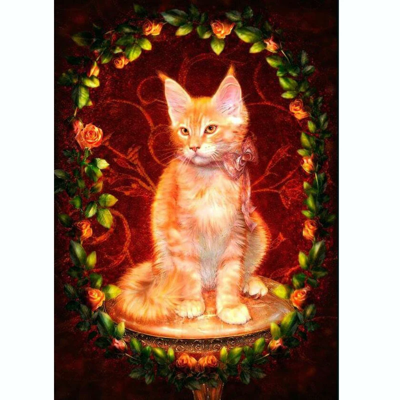 DIY-5D-Full-Square-Diamond-Embroidery-Beautiful-Cat-Diamond-Painting-Cross-stitch-Round-Rhinestone-Mosaic-Decor