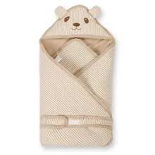 Bear Lion Spring Summer Organic Cotton Quilt Newborn Baby Swaddle Blanket 80cm * 80cm Cotton Baby Sleeping Bag