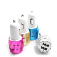 5 в 2.4A алюминиевое автомобильное зарядное устройство двойной USB порт USB Автомобильное зарядное устройство адаптер для samsung для iPhone 5 5S 6 6 plus для iPad