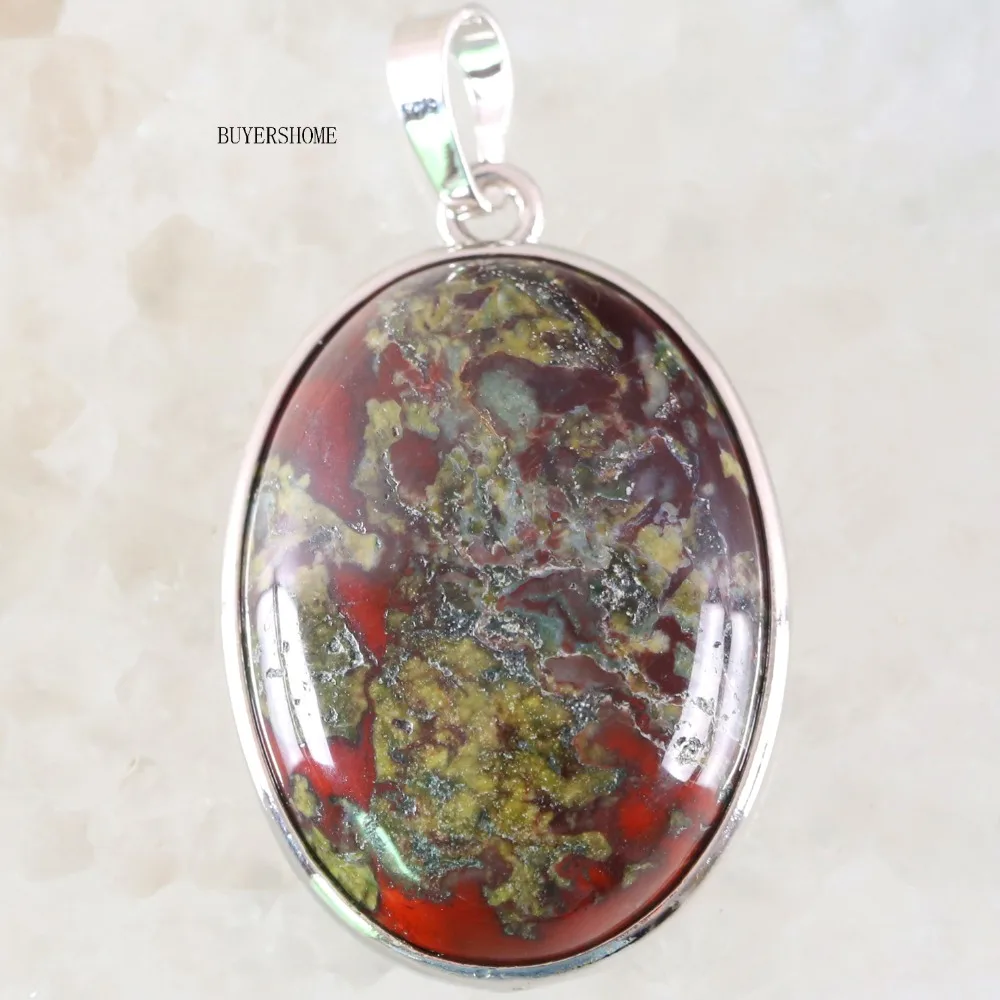 

1Pcs Oval 35x25MM Natural Stone Beads Red Dragon Blood Stone Pendant Fit Necklace For Girls Women Jewelry Gift K674