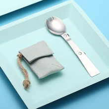 304 складная вилка из нержавеющей стали ложка походная посуда ложка для пикника ложка для риса вилка с мешком