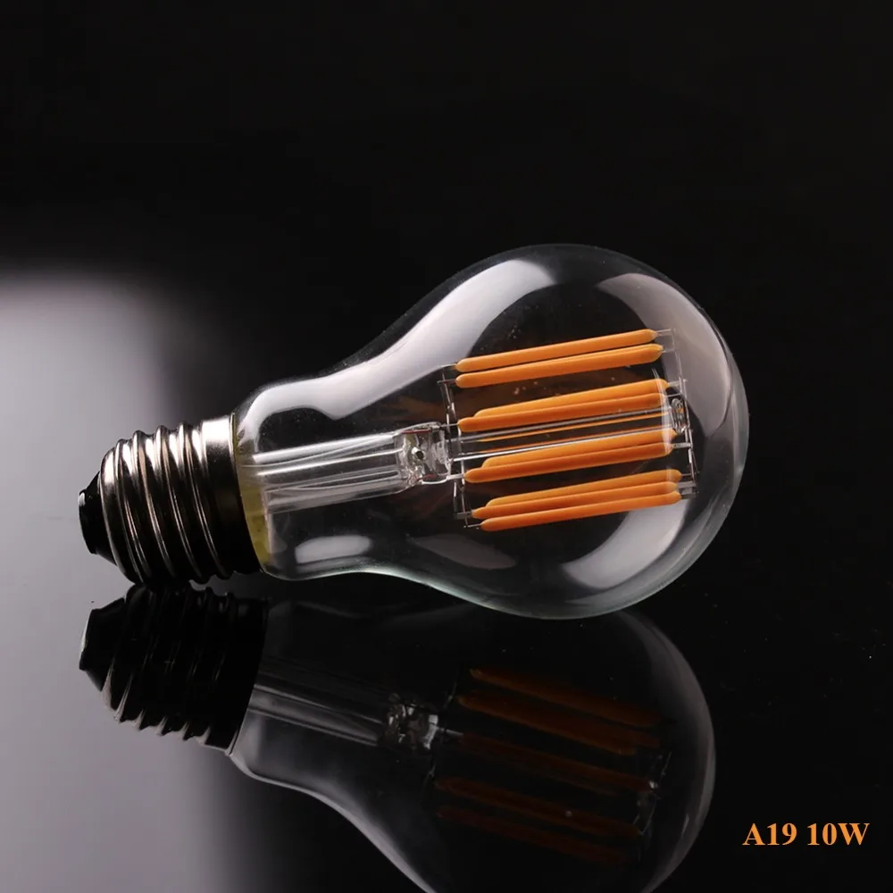 Grensk 8 W 10 Edison A19 Глобус лампа старинная светодиодная нить лампочка теплый белый