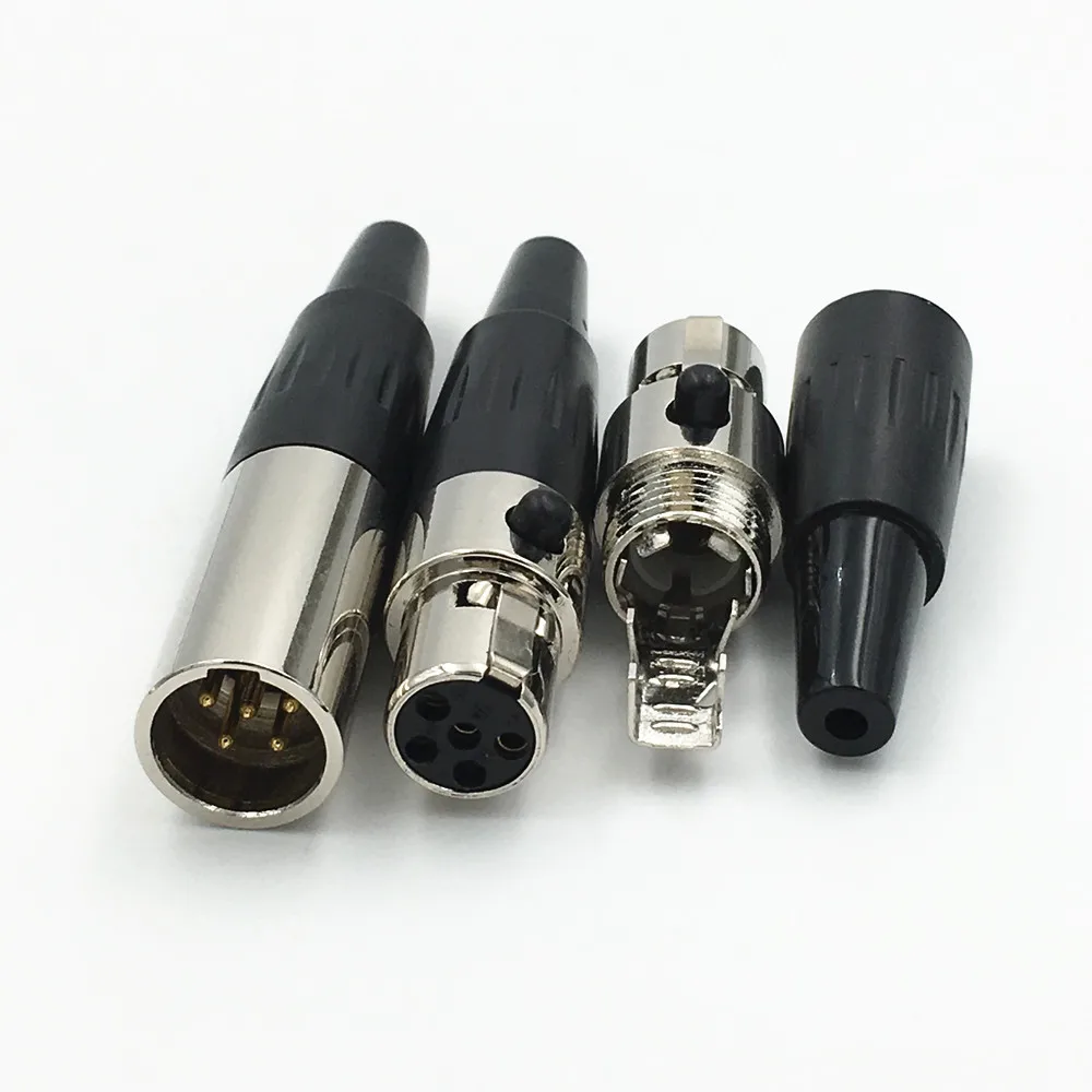 5 пар Мини XLR 3 4 6 Pin штекер + гнездо Аудио Микрофон коннектор микрофон для кабеля