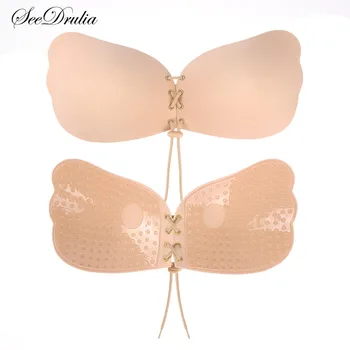 

Women Seamless Invisible Bra Push Up Wire Free Adhesive Bras Silicone Self-Adhesive Bust Front Tape Strapless Backless Bra