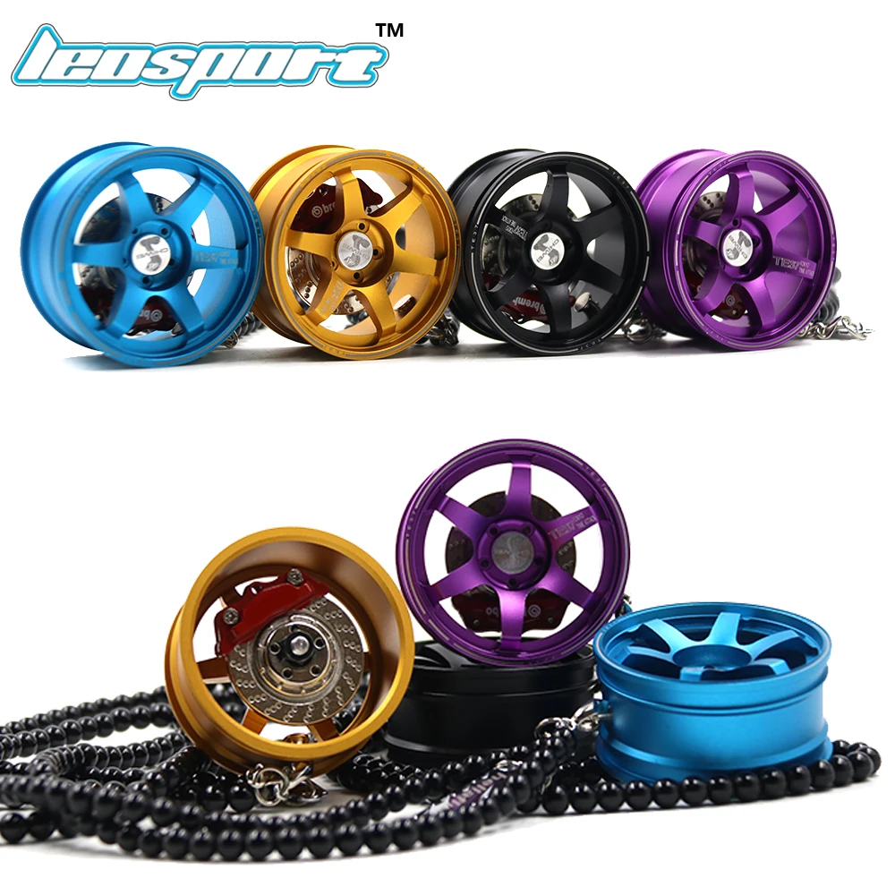 JDM style Car Tuning Wheel Rim Keychain Key Chain Auto Turbo JDM Keyring with disc brake