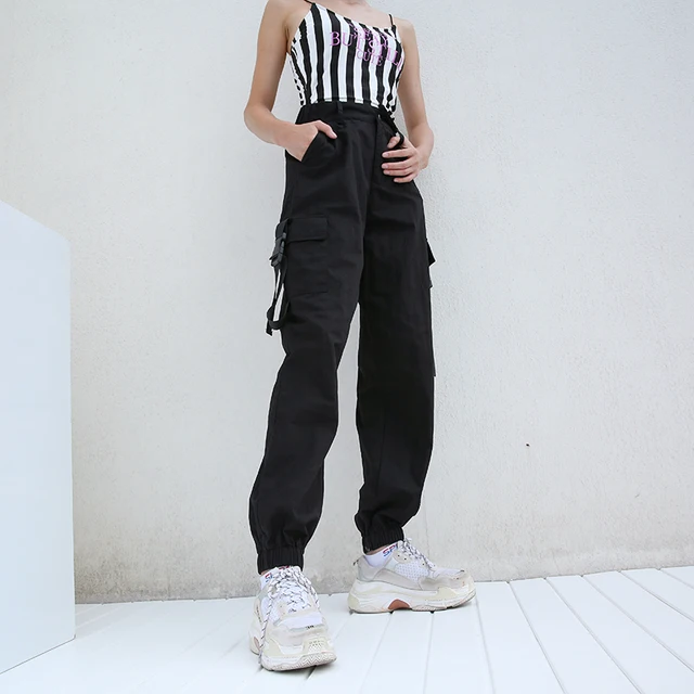 HEYounGIRL Streetwear Cargo Spodnie damskie casual Joggersy czarny wysokiej talii luźne damskie spodnie koreański styl Panie spodnie Capri tanie tanio Kobiet yyP030078Z Pełna długość heyoungirl-dziewczyna Fałszywe zamki błyskawiczne kieszenie Sukno Płaskie Spandex bawełna HEYounGIRL Streetwear Cargo Spodnie damskie casual Joggersy czarny wysokiej talii luźne damskie spodnie koreański styl Panie spodnie Capri tanie tanio Kobiet yyP030078Z Pełna długość heyoungirl-dziewczyna Fałszywe zamki błyskawiczne kieszenie Sukno Płaskie Spandex bawełna