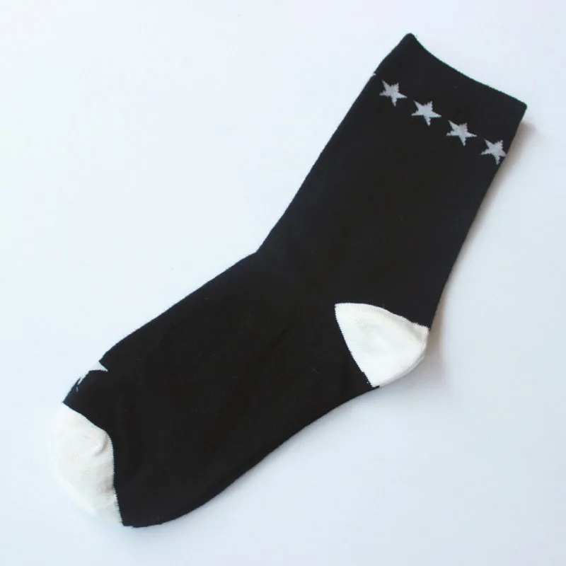 5 пары мужских носков звезды полосатый черный, белый цвет двойной Цвет хлопковые носки Модные соответствовать много Стиль аккуратно
