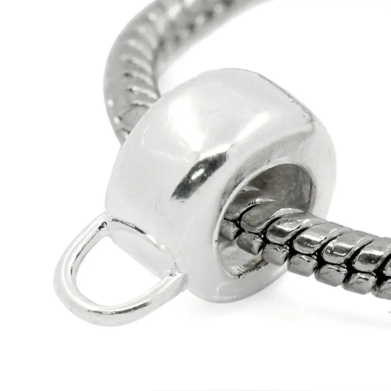 

DoreenBeads European Style Bails Beads Oval Silver color 15.5mm( 5/8") x 11.0mm( 3/8") , 1 Piece 2016 new