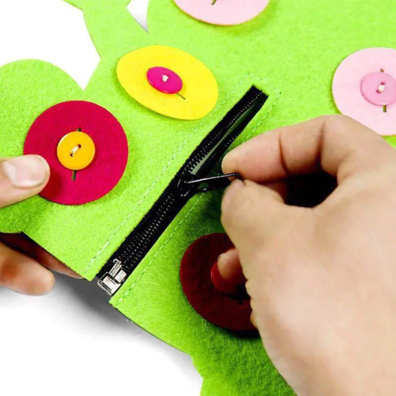 New 1PC Hand Zipper Button Teaching Kindergarten manual Diy Weave cloth Early Education Toys Montessori Teaching Aids Math Toys