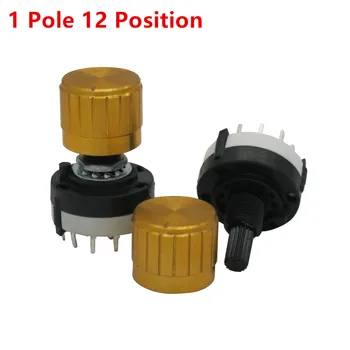

10pcs RS26 1 Pole Position 12 Selectable Band Rotary Channel Selector Switch Single Deck Rotary Switch Band Selector+10pcs knob