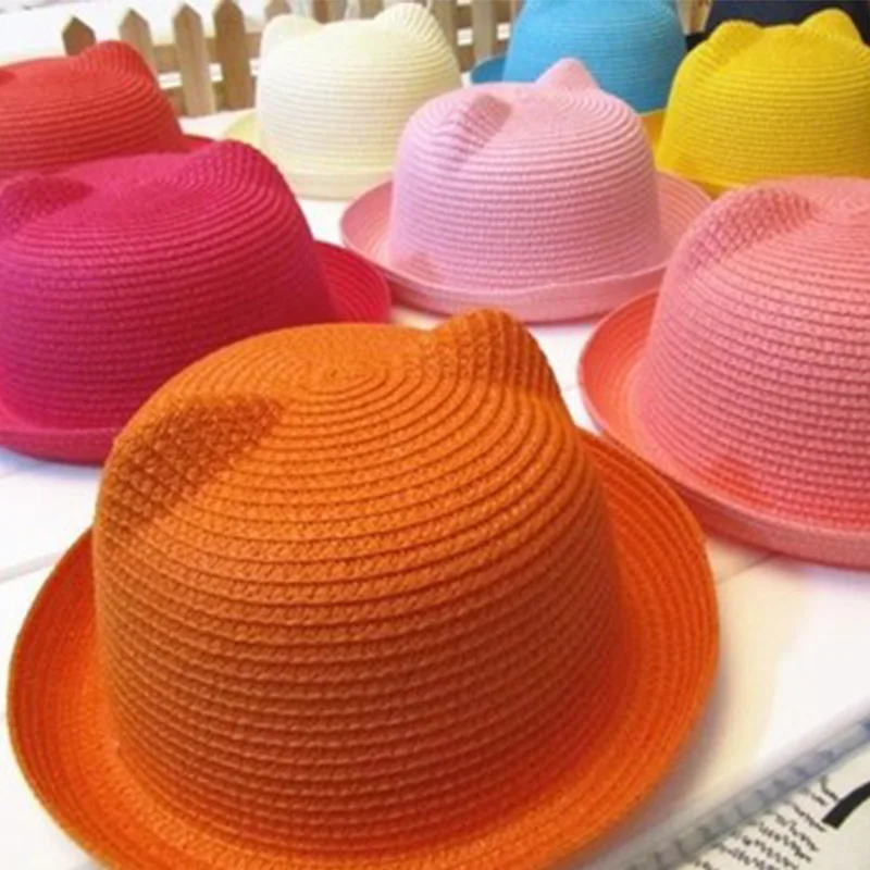 Summer Baby font b Hats b font Cat Ears Kids font b Sun b font Caps