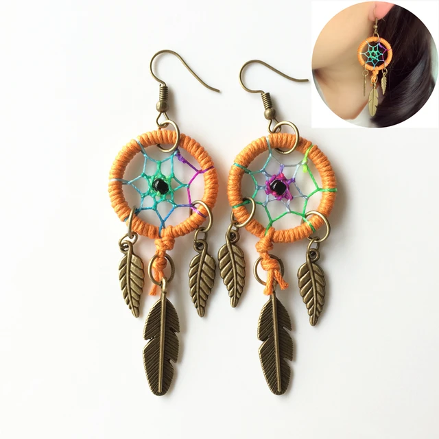 Buy Dream Catcher Earring With Alloy Feathers Vintage