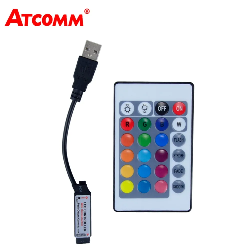 5 В USB RGB контроллер ИК пульт 3 17 24 Клавиша LED диммер 4 контактный интерфейс