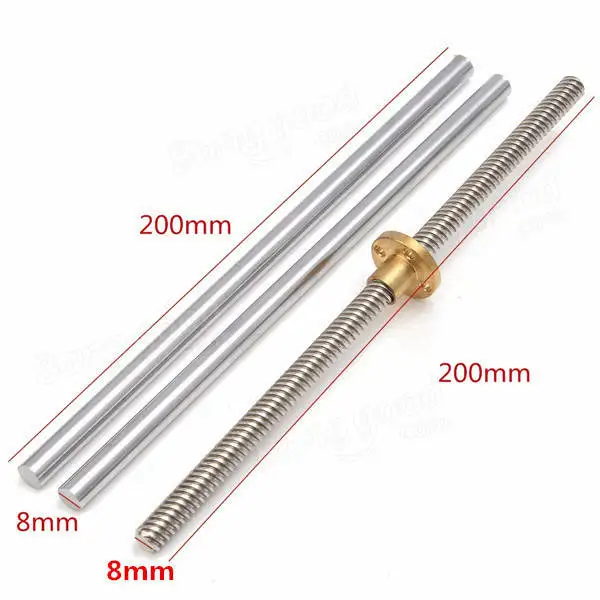 15pcs 200mm Optical Axis Guide Bearing Housings Aluminum Rail Shaft Support Set CNC Parts