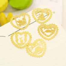 Новая золотая Изысканная Закладка, кружевная креативная металлическая Закладка для книги, круглая мини-пустотелая Bookmarks для книг, подарок H0188