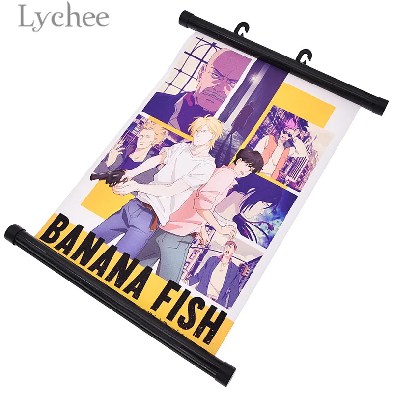 Lychee Life Japanese Anime Banana Fish Scroll Poster Cartoon Wall Scroll Painting Home Bedroom Decoration Anime Fans Collection