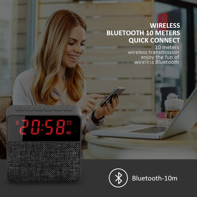 Magift часы динамик Bluetooth Беспроводная колонка мм 3 5 аудио кабель TF карта Udisk fm радио