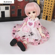 Bybrana розовый высокотемпературный волоконный волос 1/3 1/4 1/6 1/8 BJD парик короткий парик для кукол