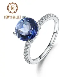 GEM'S BALLET 2.73Ct натуральный иолит синий мистик кварц 925 пробы Серебряный Драгоценный Камень Обручальное кольцо для женщин ювелирные украшения