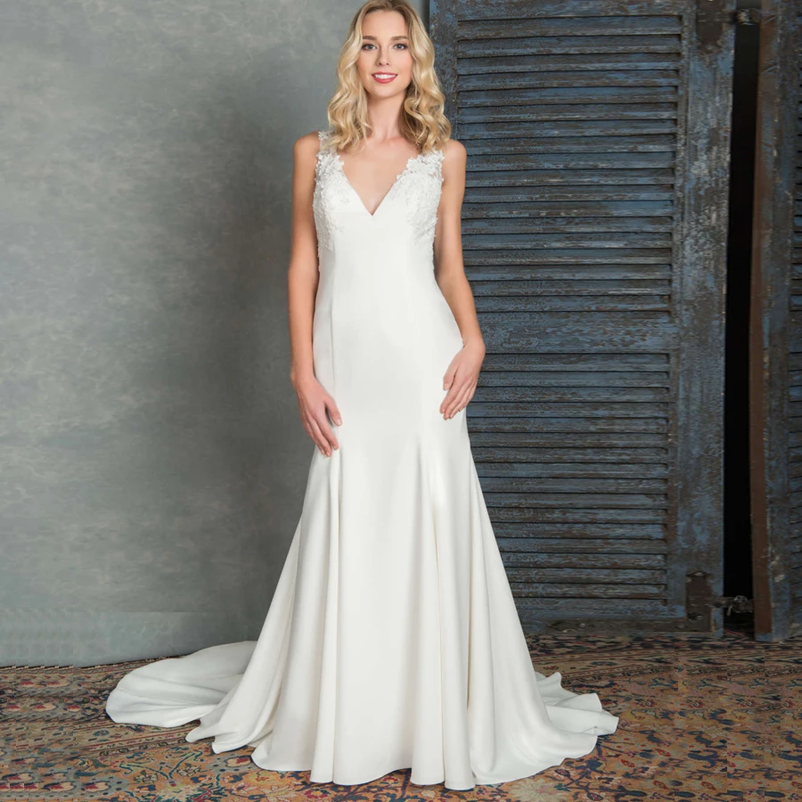 ADLN свадебное платье русалки 2019 без рукавов Vestidos de novia винтажное кружевное с