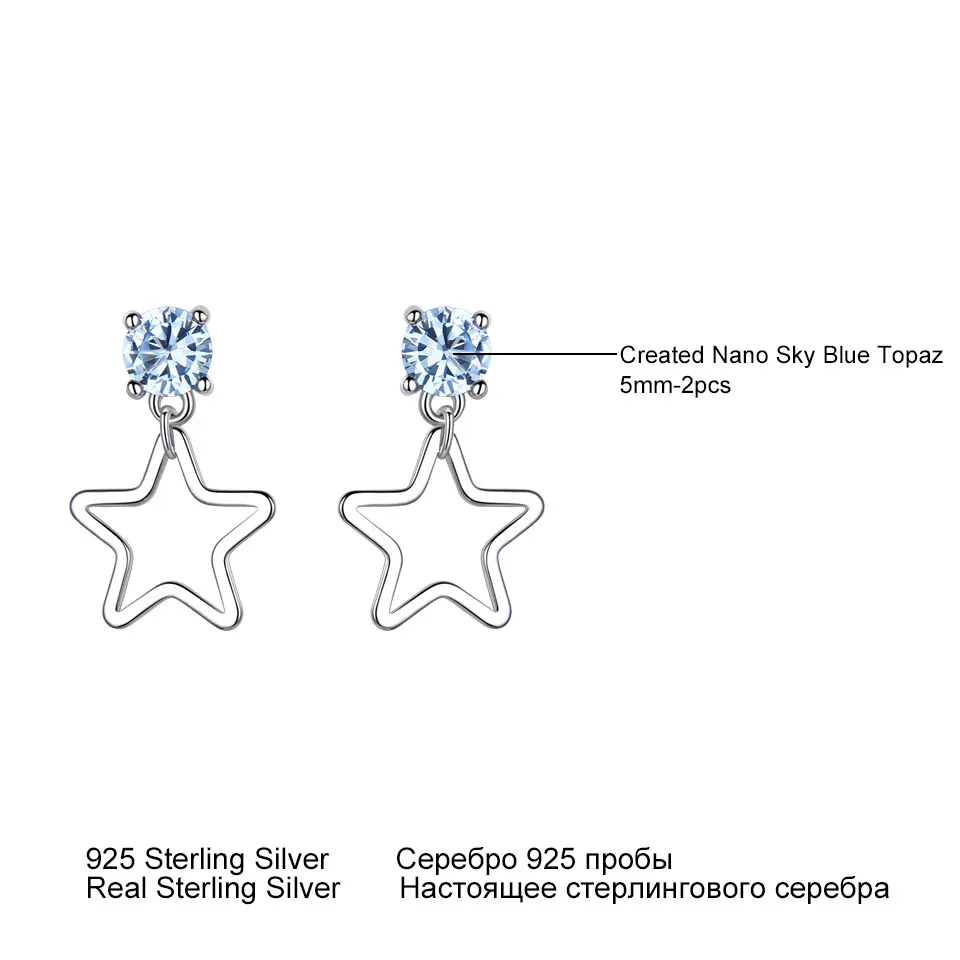 UMCHO 925 пробы серебряные серьги с нано голубым топазом, серьги-капли с драгоценным камнем для женщин, подарок, хорошее ювелирное изделие