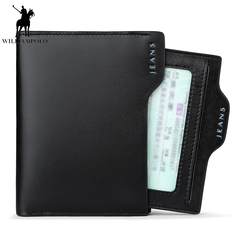 Williampolo новый бренд короткие Для мужчин кошелек из натуральной кожи мужской