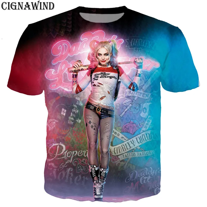 

Fashion Popular t shirt men/women movie Harley Quinn The Joker 3D printed t-shirts casual Harajuku style tshirt streetwear tops