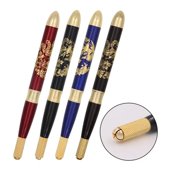 

4pcs New Style Microblading Tattoo Pen Machine Permanent Makeup Eyebrow pen Tattoo Manual Pencil Tools + 10pcs Manual needle