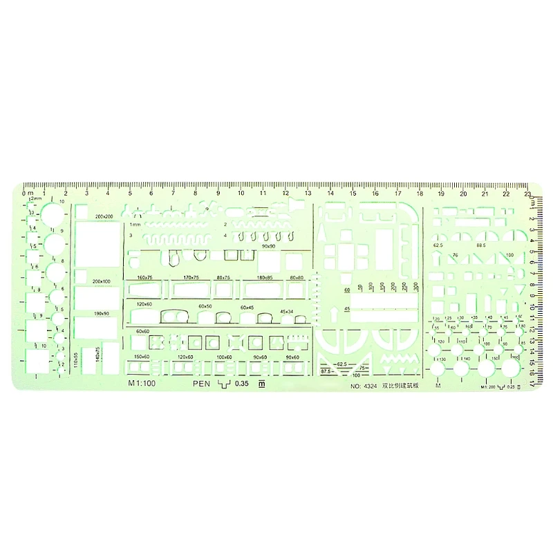 

Plastic Green Ruler Geometric Template Ruler Drawing For Student Stationery School Accessories