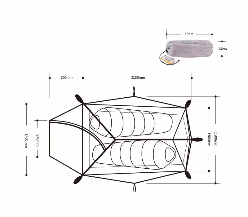 DHL,, NatureHike Cloud Up Series, 2 человека, палатка, сверхлегкая, 20D, силиконовая ткань, палатки для кемпинга, палатки для улицы