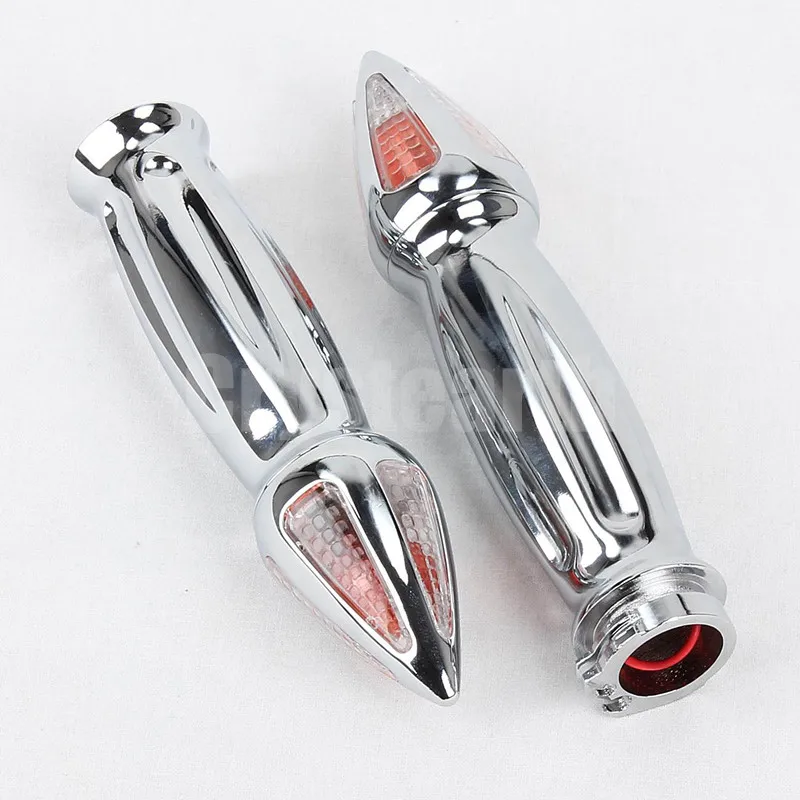 Motorcycle Chrome Aluminum 1" Handlebar Hand Grip Bar End Hand Grips