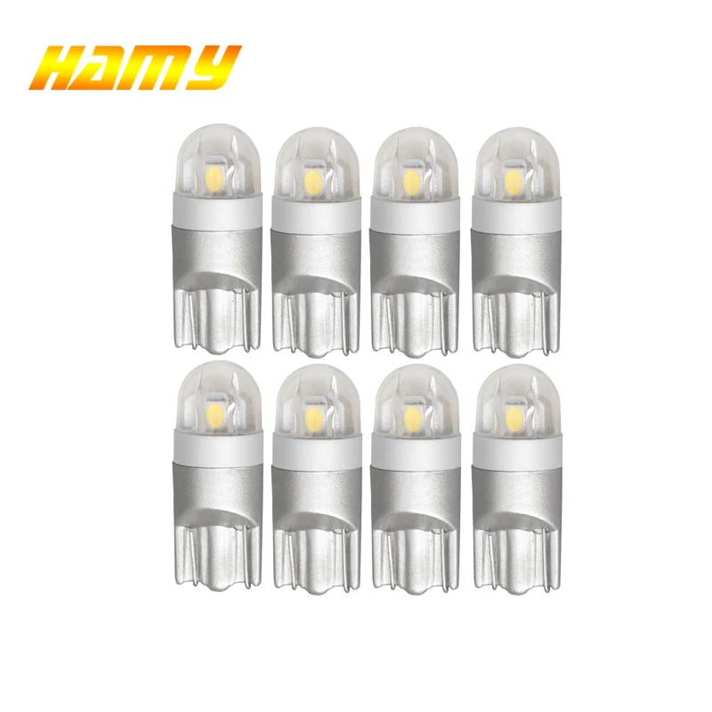

10x Car T10 W5W LED Signal Bulb Interior Reading Light 12V Super Bright Auto Turn License Plate Door Wedge Side Lamp 194 2SMD