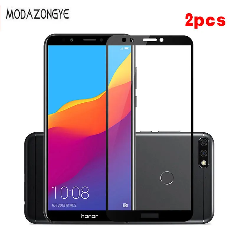 

2pcs For Tempered Glass Huawei Honor 7C Pro Screen Protector Honor 7C Pro 7CPro LND-L29 Screen Protector Glass Full Cover 5.99