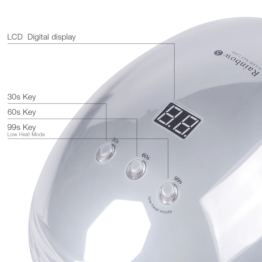 Murah Foreverlily 2018New 48 W Rainbow5 Profesional LED Lampu UV Kuku LED Kuku Lampu Kuku Pengering Lampu UV Manikur Mesin