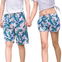2018 Новая мода пара шорты Гавайи летние цветочные шорты Любители купальники пляж Для мужчин/Для женщин BoardShorts Бермуды Masculina