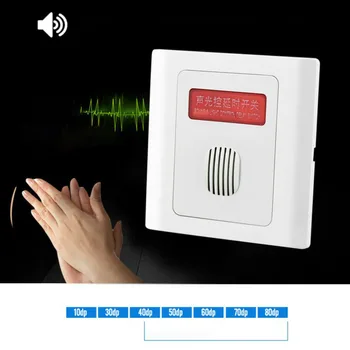 

220V Sound Control Switch Intelligent Time Delay Wall Mounted Voice Sensor Switch New Drop Shipping