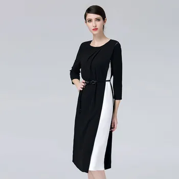 

Summer new arrival hit color stitching loose dress summer women's fashion o-neck half sleeve A-line dress female 81081323