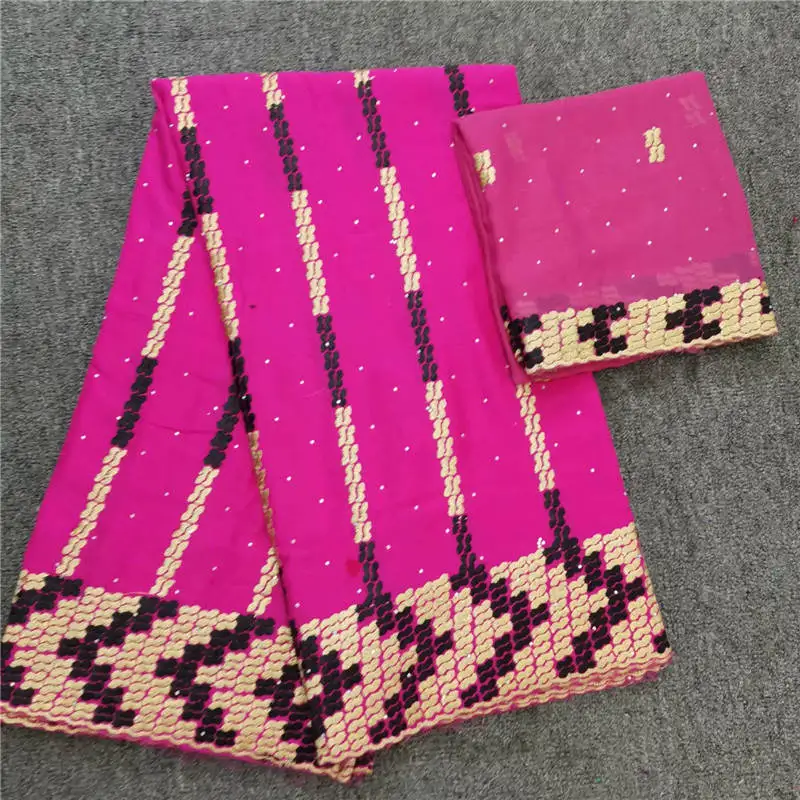 

HL!African Embroidery Lace Fabric High Quality Dubai Cotton Lace Swiss Voile Lace With Stones 2+5 Yards Swiss Voile Lace! P53152