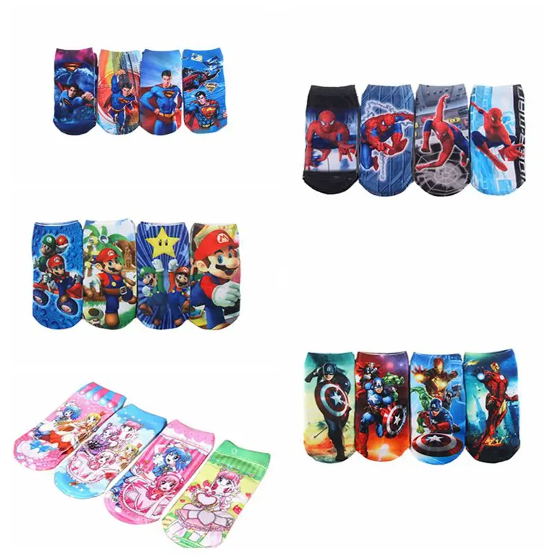 

Marvel Super Hero Cartoon kids Socks Boys Girls Marvel Socks 2-8year child Superman SpiderMan Captain America Cartoon Boat Socks