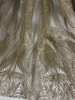 

fashion design JIANXI.C-92908 print glued glitter powder tulle mesh lace fabric sparkle for sawing