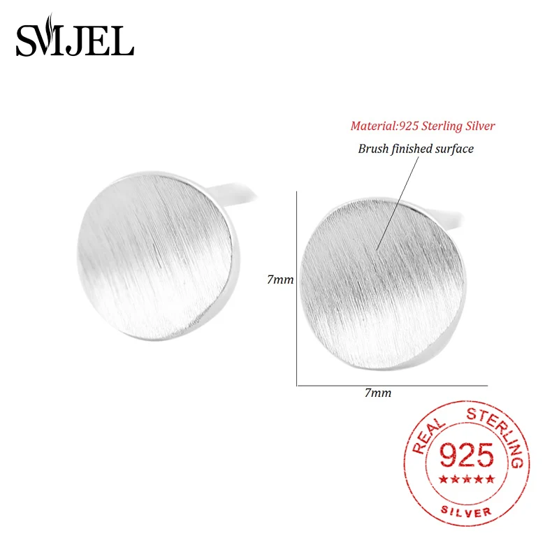 SMJEL 925 пробы серебряные минималистичные круглые серьги женские свадебные геометрические повседневные Простые антиаллергенные подарочный набор украшений для ушей