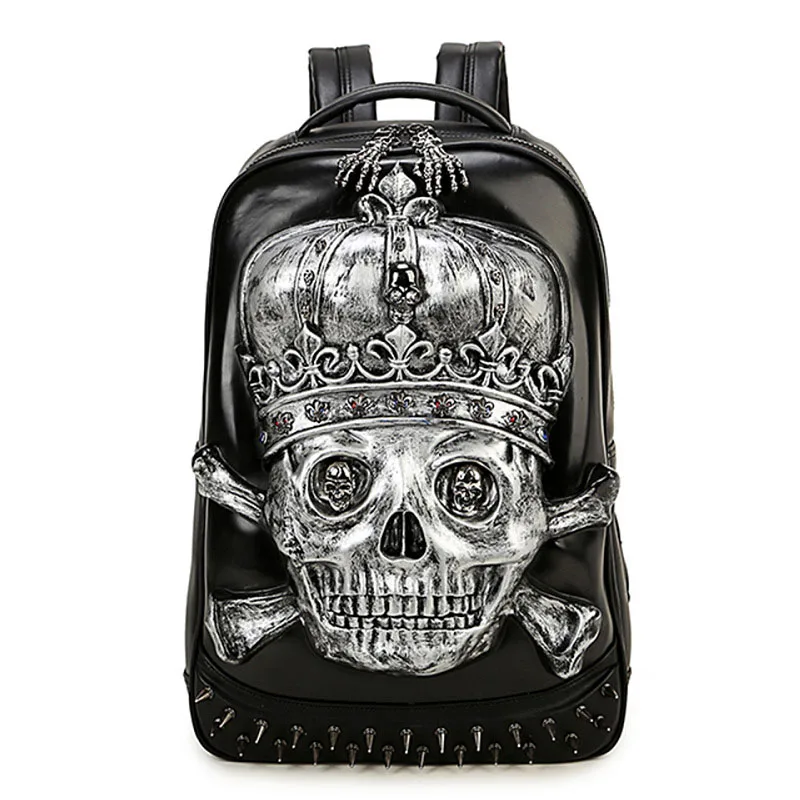 

Multifunction Street Rock School Bags Unisex 3D Vintage Skull Skeleton Backpack Gothic Punk Style Women Designer Travel Bag