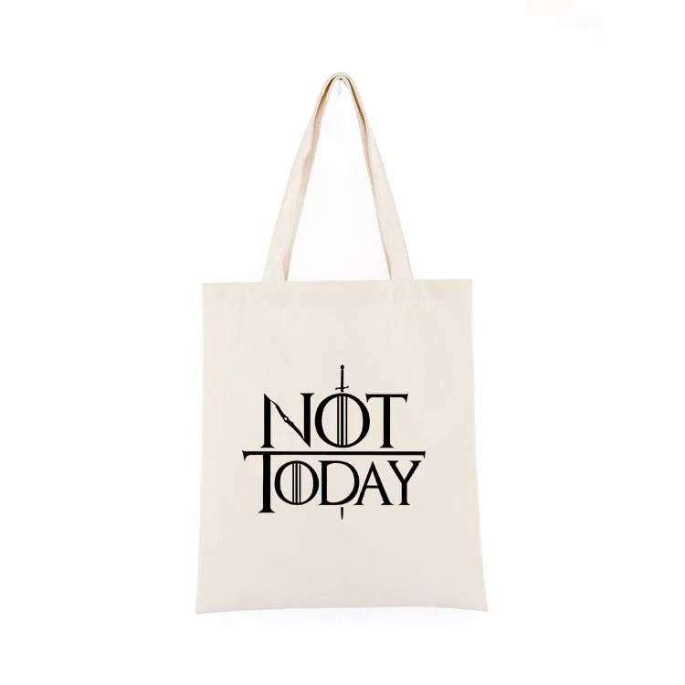 

New Not today Vintage casual female canvas shoulder bag fun cartoon summer Got Fans bags