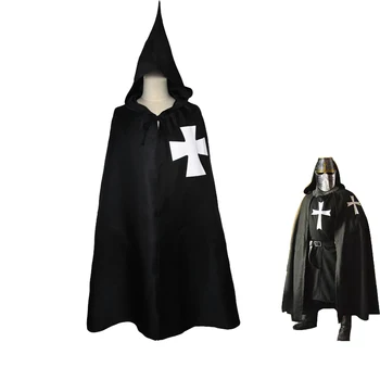 

Halloween Medieval Warrior Cosplay Cloak Roman Empire Templar Cape Robe Middle Ages Knights Warrior Hospitaller Maltese Capes