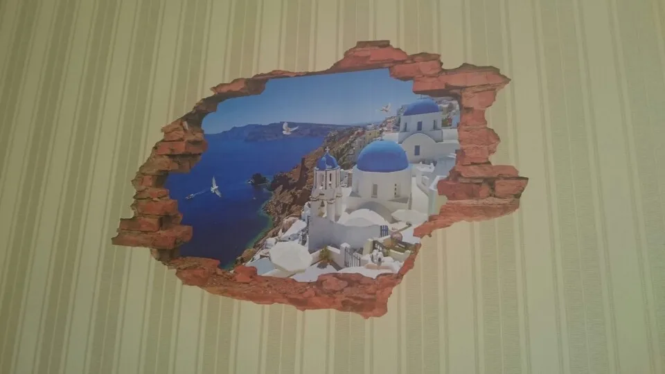 3D ПВХ оконные пейзажи закат морской пейзаж остров кокосовые деревья наклейки на стену виниловые наклейки на стены Детская комната Домашний декор обои