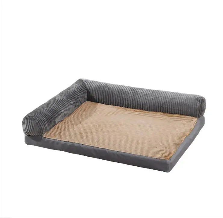 Большой размер утолщенный теплый коричневый коврик для питомца доступен для всех сезонов Экстра большая кровать для собаки дом диван размера плюс кровать для собаки матрас - Цвет: gray