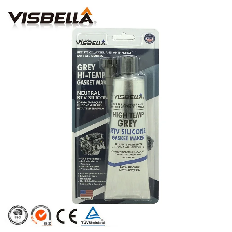 Visbella A Quality Neutral RTV Gasket Maker Grey 85g High Temperature Silicone sealant rubber